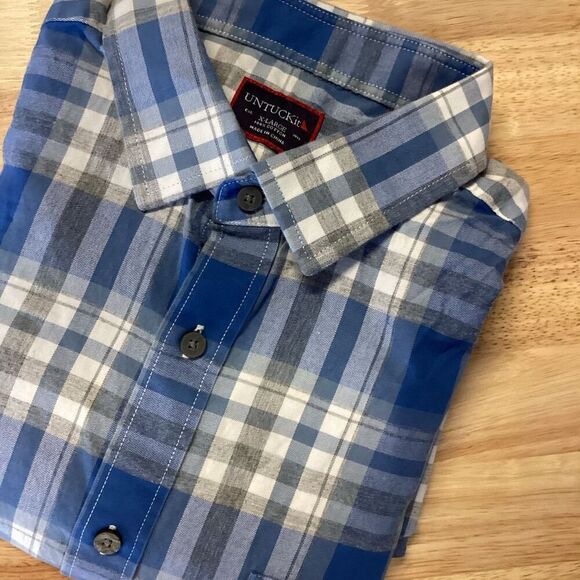 EUC Mens UNTuckit Plaid Button‎ Up Long Sleeve Top - XL - Picture 1 of 6